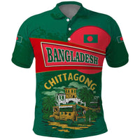 Bangladesh Chittagong Heritage Polo Shirt with National Emblem and Flag