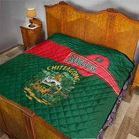 Bangladesh Chittagong Heritage Quilt with National Emblem and Flag
