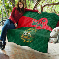 Bangladesh Chittagong Heritage Quilt with National Emblem and Flag