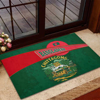 Bangladesh Chittagong Heritage Rubber Doormat with National Emblem and Flag