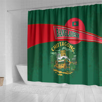 Bangladesh Chittagong Heritage Shower Curtain with National Emblem and Flag