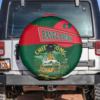 Bangladesh Chittagong Heritage Spare Tire Cover with National Emblem and Flag