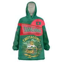 Bangladesh Chittagong Heritage Wearable Blanket Hoodie with National Emblem and Flag