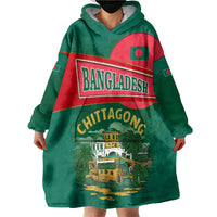 Bangladesh Chittagong Heritage Wearable Blanket Hoodie with National Emblem and Flag