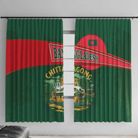 Bangladesh Chittagong Heritage Window Curtain with National Emblem and Flag