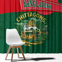 Bangladesh Chittagong Heritage Window Curtain with National Emblem and Flag