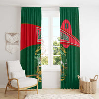 Bangladesh Chittagong Heritage Window Curtain with National Emblem and Flag