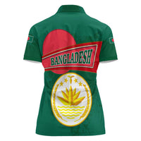 Bangladesh Chittagong Heritage Women Polo Shirt with National Emblem and Flag
