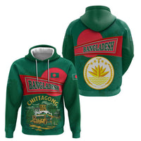 Bangladesh Chittagong Heritage Zip Hoodie with National Emblem and Flag