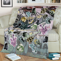 Personalized Made By Human Imperfect Statue Faces Blanket Handmade Look Grunge Collage Pop Art