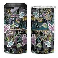 Personalized Made By Human Imperfect Statue Faces 4 in 1 Can Cooler Tumbler Handmade Look Grunge Collage Pop Art