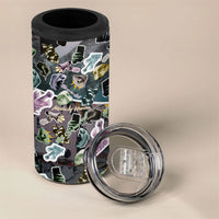 Personalized Made By Human Imperfect Statue Faces 4 in 1 Can Cooler Tumbler Handmade Look Grunge Collage Pop Art