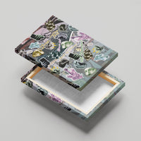 Personalized Made By Human Imperfect Statue Faces Canvas Wall Art Handmade Look Grunge Collage Pop Art