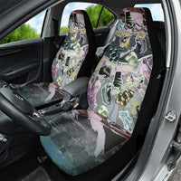 Personalized Made By Human Imperfect Statue Faces Car Seat Cover Handmade Look Grunge Collage Pop Art