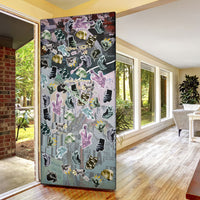 Personalized Made By Human Imperfect Statue Faces Door Cover Handmade Look Grunge Collage Pop Art