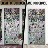 Personalized Made By Human Imperfect Statue Faces Door Cover Handmade Look Grunge Collage Pop Art