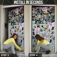 Personalized Made By Human Imperfect Statue Faces Door Cover Handmade Look Grunge Collage Pop Art