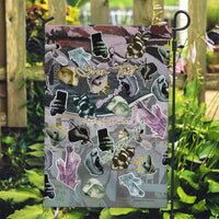 Personalized Made By Human Imperfect Statue Faces Garden Flag Handmade Look Grunge Collage Pop Art