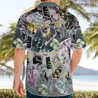 Personalized Made By Human Imperfect Statue Faces Hawaiian Shirt Handmade Look Grunge Collage Pop Art