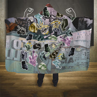 Personalized Made By Human Imperfect Statue Faces Hooded Blanket Handmade Look Grunge Collage Pop Art