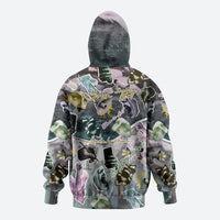 Personalized Made By Human Imperfect Statue Faces Hoodie Handmade Look Grunge Collage Pop Art