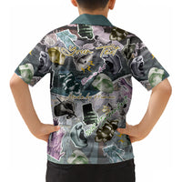 Personalized Made By Human Imperfect Statue Faces Kid Hawaiian Shirt Handmade Look Grunge Collage Pop Art