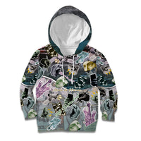 Personalized Made By Human Imperfect Statue Faces Kid Hoodie Handmade Look Grunge Collage Pop Art