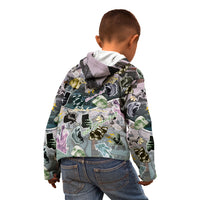 Personalized Made By Human Imperfect Statue Faces Kid Hoodie Handmade Look Grunge Collage Pop Art