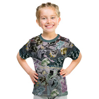 Personalized Made By Human Imperfect Statue Faces Kid T Shirt Handmade Look Grunge Collage Pop Art