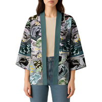 Personalized Made By Human Imperfect Statue Faces Kimono Handmade Look Grunge Collage Pop Art