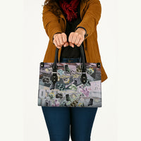 Personalized Made By Human Imperfect Statue Faces Leather Bag Handmade Look Grunge Collage Pop Art