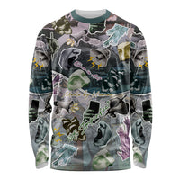 Personalized Made By Human Imperfect Statue Faces Long Sleeve Shirt Handmade Look Grunge Collage Pop Art