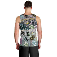 Personalized Made By Human Imperfect Statue Faces Men Tank Top Handmade Look Grunge Collage Pop Art