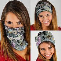 Personalized Made By Human Imperfect Statue Faces Neck Gaiter Handmade Look Grunge Collage Pop Art