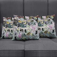 Personalized Made By Human Imperfect Statue Faces Pillow Cover Handmade Look Grunge Collage Pop Art
