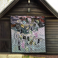 Personalized Made By Human Imperfect Statue Faces Quilt Handmade Look Grunge Collage Pop Art
