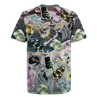 Personalized Made By Human Imperfect Statue Faces Rugby Jersey Handmade Look Grunge Collage Pop Art