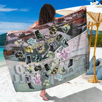 Personalized Made By Human Imperfect Statue Faces Sarong Handmade Look Grunge Collage Pop Art