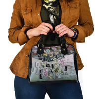 Personalized Made By Human Imperfect Statue Faces Shoulder Handbag Handmade Look Grunge Collage Pop Art
