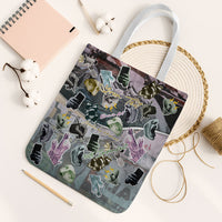 Personalized Made By Human Imperfect Statue Faces Tote Bag Handmade Look Grunge Collage Pop Art