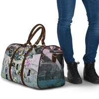 Personalized Made By Human Imperfect Statue Faces Travel Bag Handmade Look Grunge Collage Pop Art