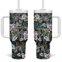 Personalized Made By Human Imperfect Statue Faces Tumbler With Handle Handmade Look Grunge Collage Pop Art