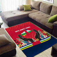 Central African Republic Area Rug with Red Blue Green Tribal Design and National Flag - Wonder Print Shop