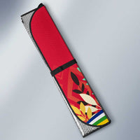 Central African Republic Auto Sun Shade with Red Blue Green Tribal Design and National Flag - Wonder Print Shop