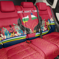 Central African Republic Back Car Seat Cover with Red Blue Green Tribal Design and National Flag - Wonder Print Shop