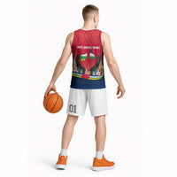 Central African Republic Basketball Jersey with Red Blue Green Tribal Design and National Flag - Wonder Print Shop