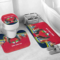 Central African Republic Bathroom Set with Red Blue Green Tribal Design and National Flag - Wonder Print Shop