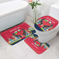 Central African Republic Bathroom Set with Red Blue Green Tribal Design and National Flag - Wonder Print Shop