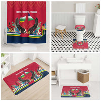 Central African Republic Bathroom Set with Red Blue Green Tribal Design and National Flag - Wonder Print Shop