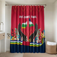 Central African Republic Bathroom Set with Red Blue Green Tribal Design and National Flag - Wonder Print Shop